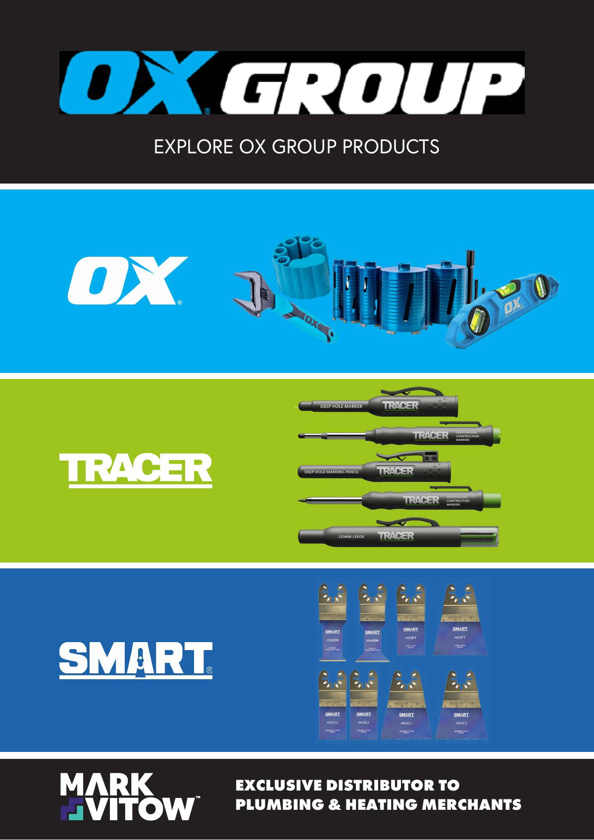 OX Group Tools Catalogue cover featuring OX, TRACER and SMART